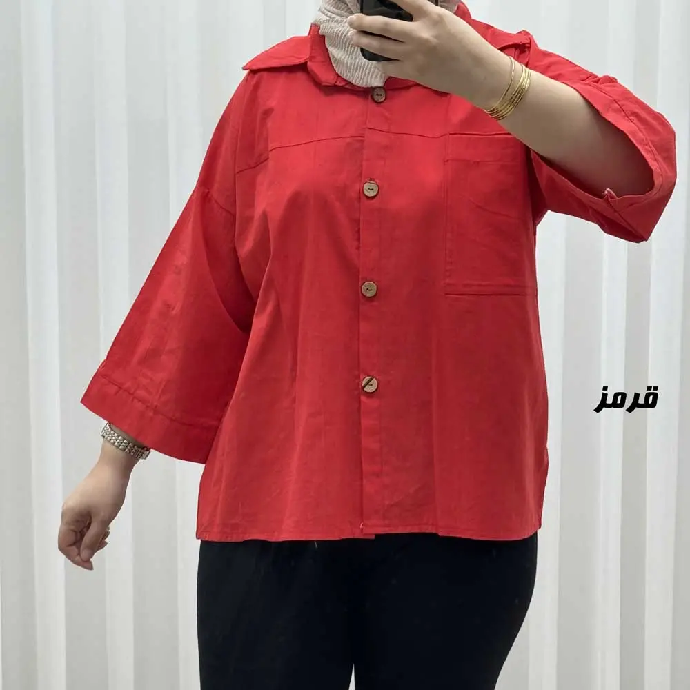 تصویر ۶ برای "شومیز جیب دار جلو دکمه کد J2150"