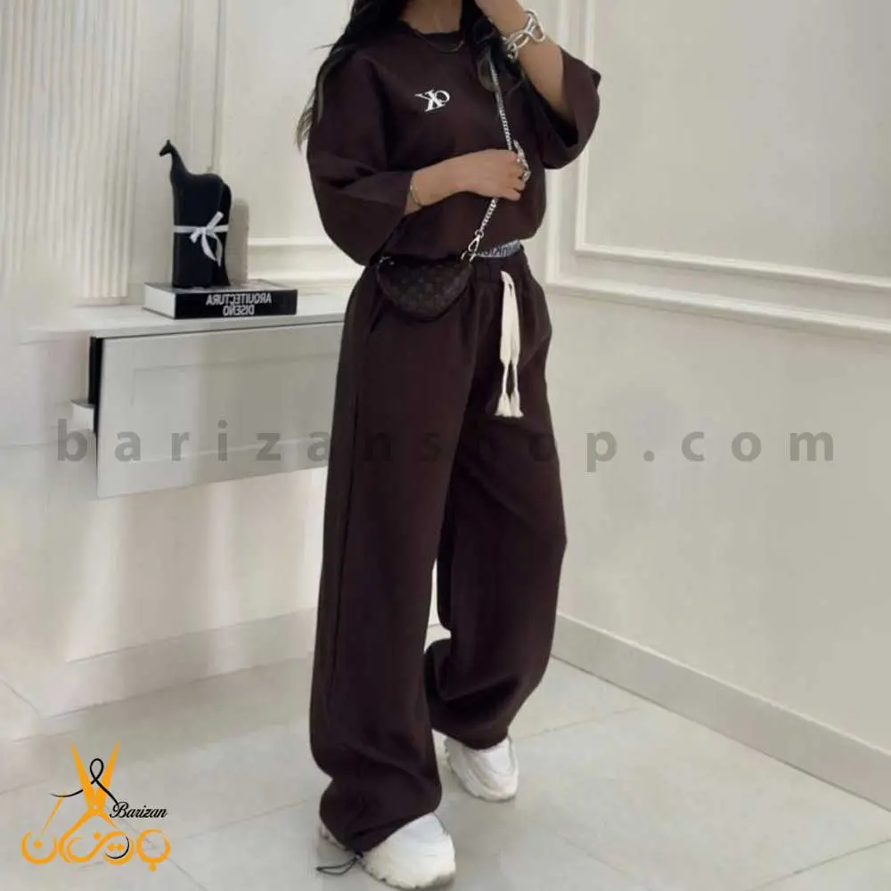 تصویر اصلی ست تیشرت و شلوار زنانه کتان سیلک CK