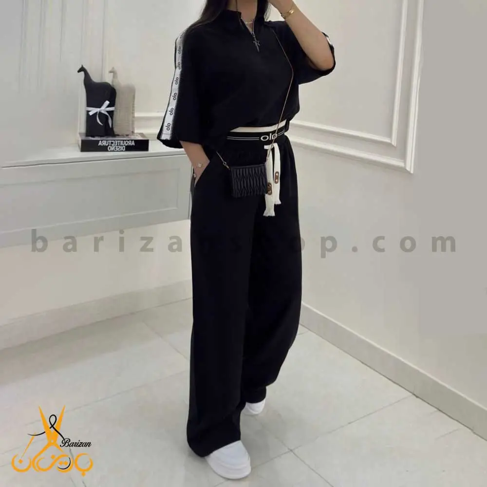 تصویر اصلی ست پولوشرت و شلوار زنانه کتان سیلک alo