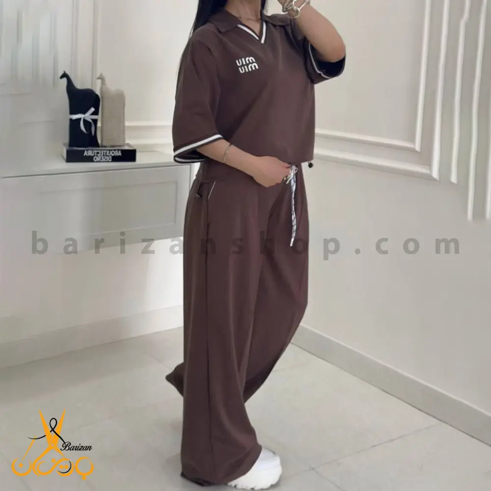 تصویر اصلی ست تیشرت و شلوار زنانه کتان سیلک میومیو