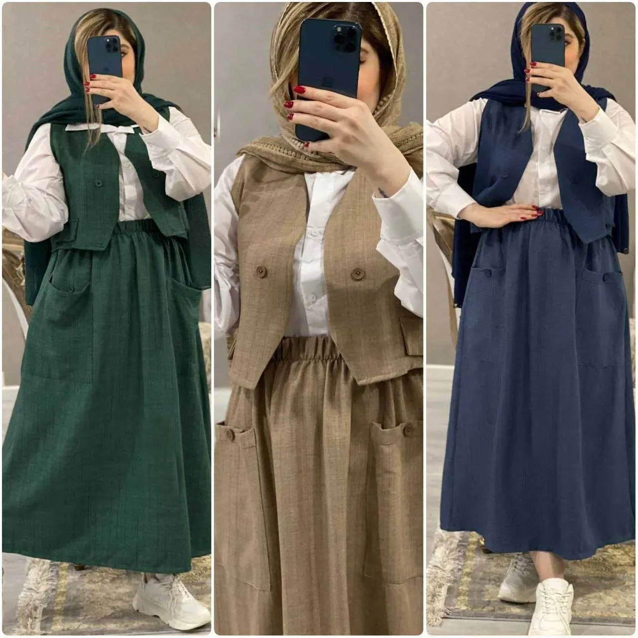 تصویر ۲ برای "ست شومیز و دامن ژینا (مرسده ) شیک و مناسب مهمانی"