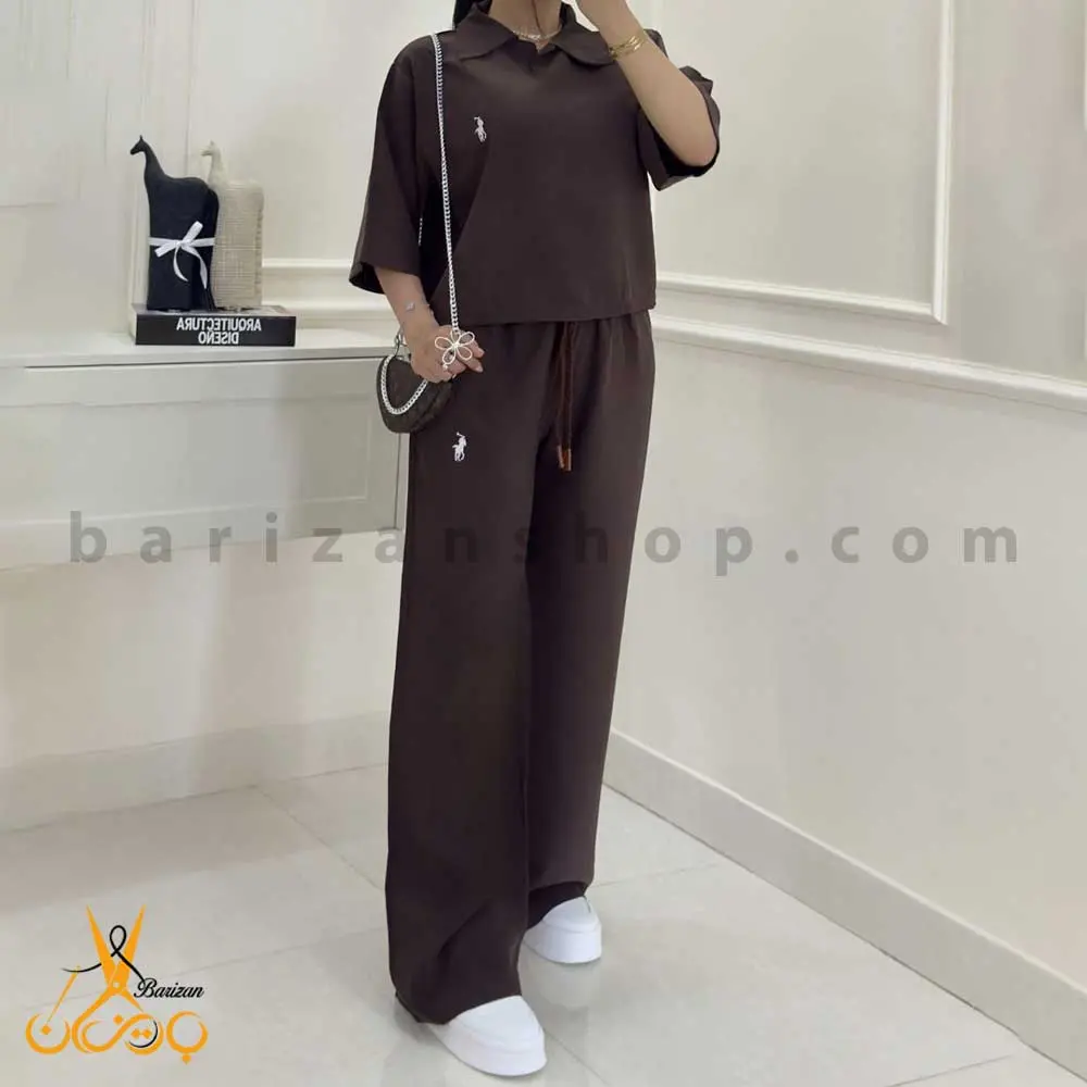 تصویر اصلی ست پولوشرت و شلوار زنانه کتان سیلک POLO